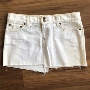 Abercrombie & Fitch White Denim Mini Skirt